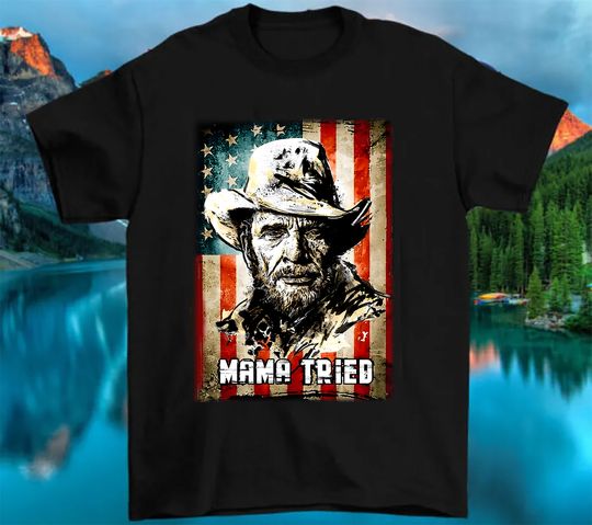 Discover Vintage Merle Haggard Mama Tried Black T-shirt