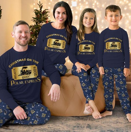 Discover Custom The Polar Express Inspired Pajamas Set Family Matching Pajamas Set