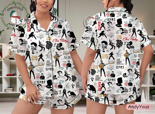 Discover Elvis Presley Women's Pajamas Short Set, Elvis Presley Loungewear for Sleeping