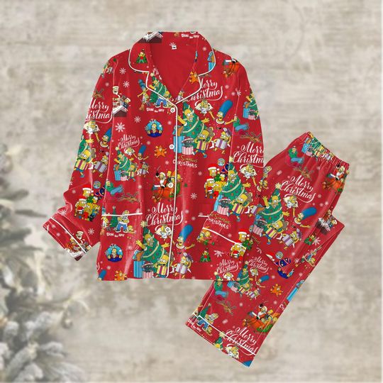 Discover Christmas Simpson Holiday Pajamas, Homer Simpson Matching Pajamas Set