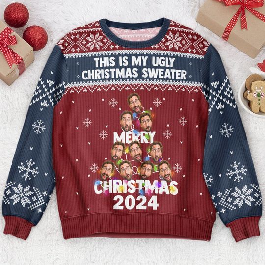 Discover Personalized Funny Photo Ugly Sweater, This Is My Ugly Christmas Sweater