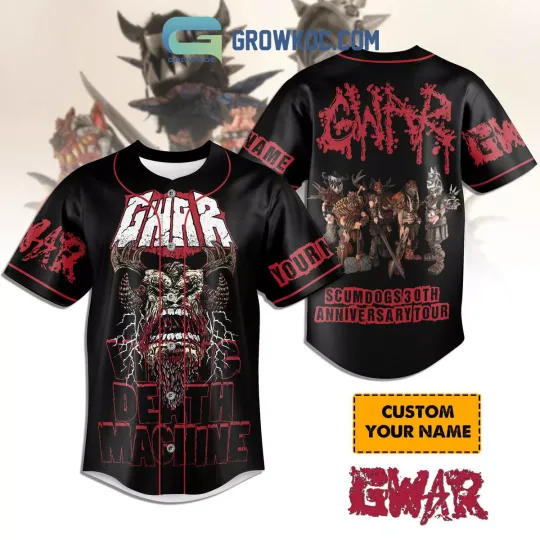 Discover GWAR Death Machine Sumdogs 20th Anniversary Tour Personalized Baseball Jersey_0m