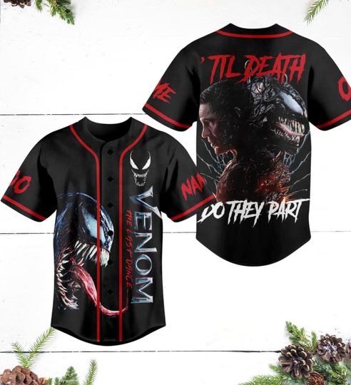 Discover Personalized Venom Baseball Jersey, Venom Horror Baseball Jersey, Venom Lover Gift, Christmas Gift