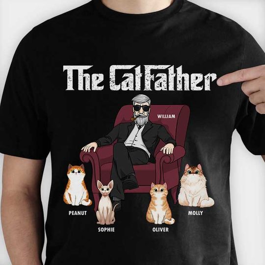 Discover The Cat Father Personalized T-Shirt