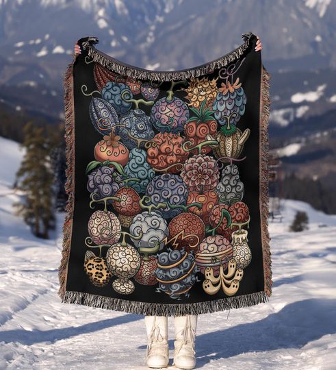 Discover Anime Devil Fruit Woven Blanket, Gifts for Fan