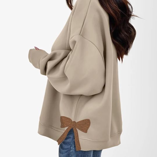 Discover Embroidered Bow Applique Sweatshirt - Glitter Christmas Design