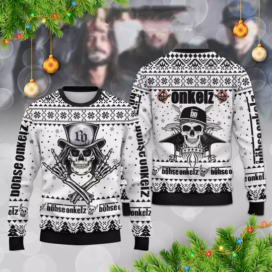 Discover Onkelz Bohse Onkelz German Rock band Christmas Ugly 3D Sweater