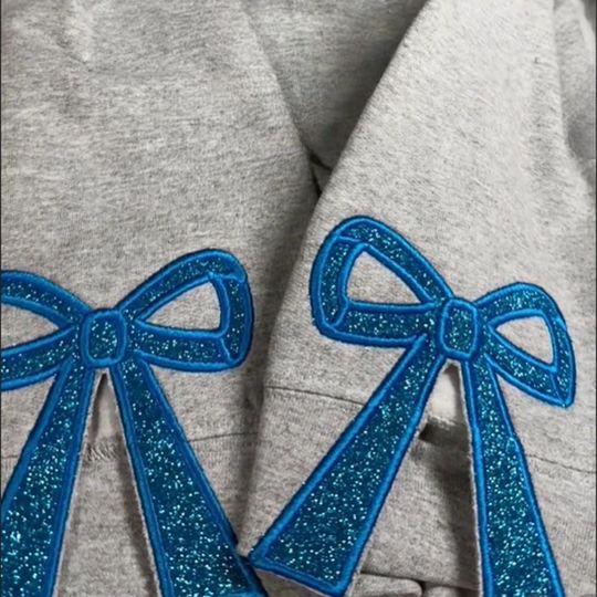Discover Side Bow Applique Embroidered Sweatshirt, Glitter Cut Out Side Bow Hoodie, Plaid Xmas Pullover, Christmas Gift, Gift For Her