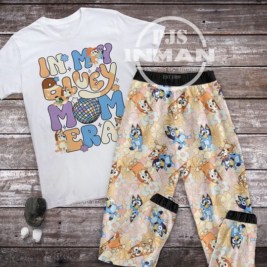 Discover In My BlueyDad Mom Eras Pajamas Set, BlueyDad Pajamas Set
