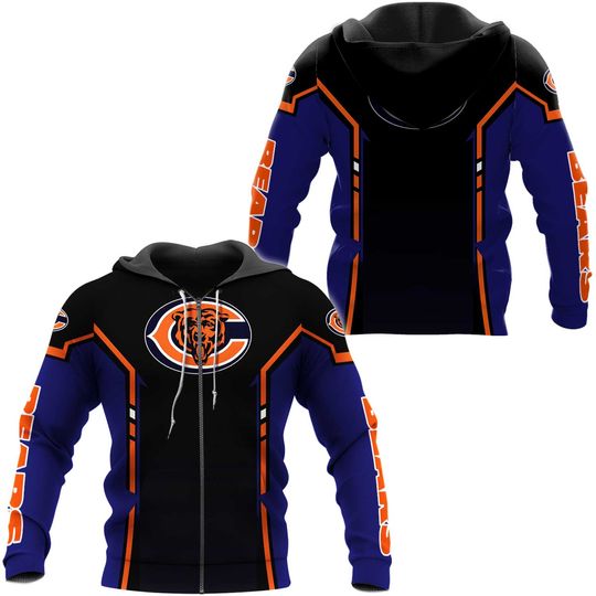 Discover Chicago Bears Football Hoodie, 3D Zip Hoodie
