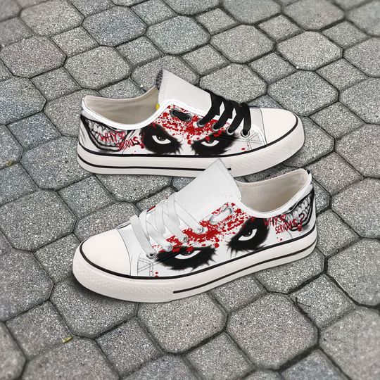 Discover Joker Why So Serious Canvas Sneakers Low Top Shoes