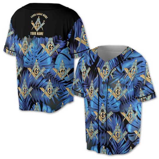 Discover Custom Personalized Freemasonry Master Mason Tropical Palm Tree Baseball Jersey S-5XL