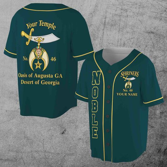 Discover Custom Name Number Temple Shriners Noble Freemason Baseball Jersey S-5XL