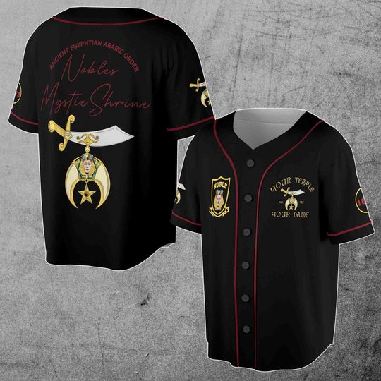 Discover Temple Nobles Mystic Shrine Custom Baseball Jersey Shirt S-5XL