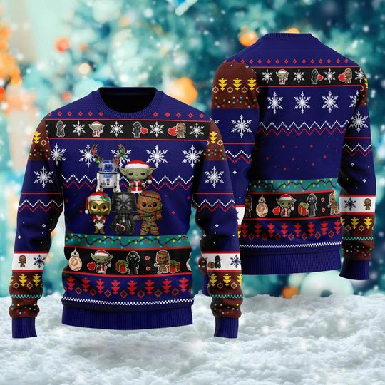 Discover Cute Characters 3D Sweater, Iconic Movie Ugly Christmas Sweater