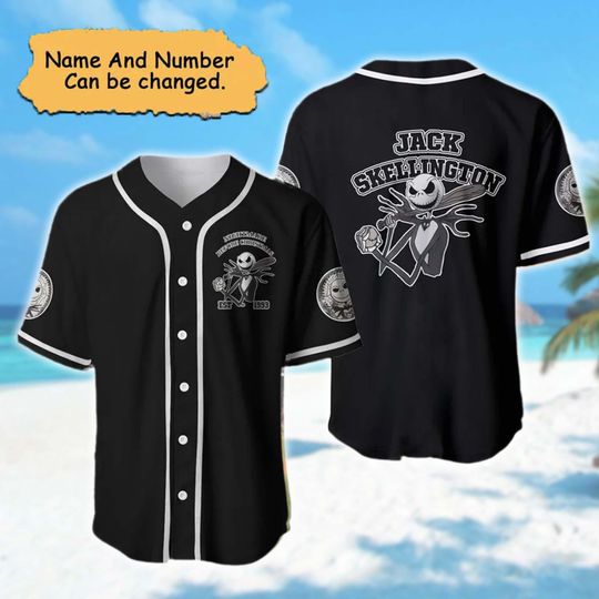 Discover Skeleton Character Cartoons Baseball Jersey, Halloween Occasion 3D Customized Shirt, Baseball Lover Outfit
