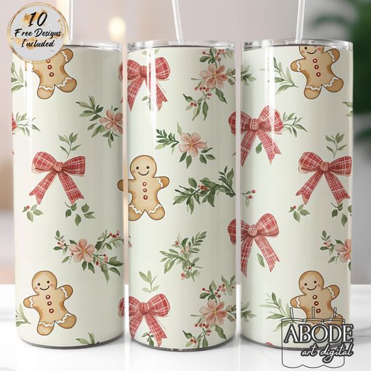 Discover Coquette Christmas Tumbler Wrap , 20oz Skinny Straight