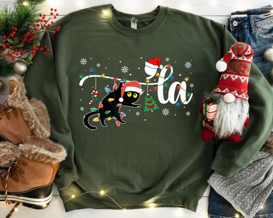 Discover Comma La Christmas Shirt, Black Cat Harris Xmas Shirt, Kamala Rally Xmas