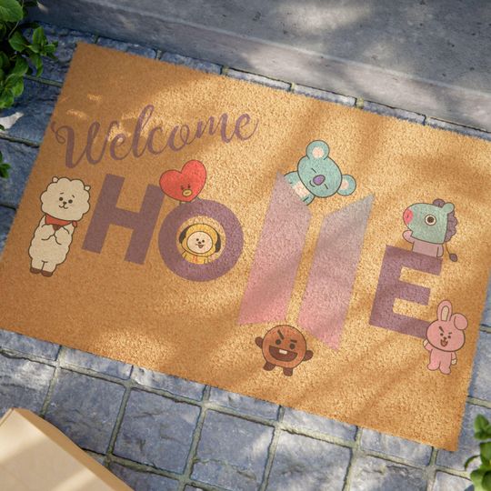 Discover BTS Welcome Home Doormat, BT21, BTS Gift, Housewarming Gift