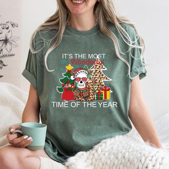 Discover It's The Most Wonderful Time Of The Year Skeleton Shirt, Christmas Shirt