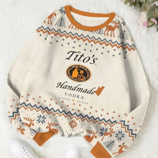 Discover Titos Handmade Vodka Christmas Ugly Sweater, Alcohol Xmas Sweater, Austin Texas Label Sweater