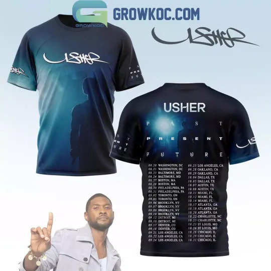 Discover Usher Past Present Future Tour In 2024 USA Schedule 3D T-Shirt