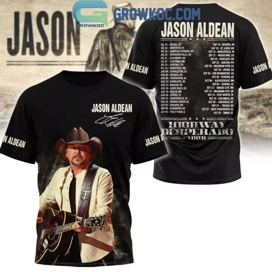 Discover Jason Aldean Highway Desperado Tour 2024 3D T-Shirt
