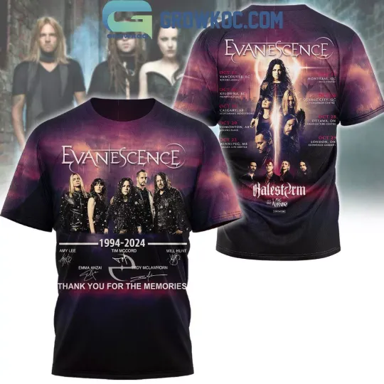 Discover Evanescence 1994-2024 Thank You 3D T-Shirt