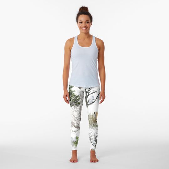 Discover Winter Owl Fox Snow Forest Leggings