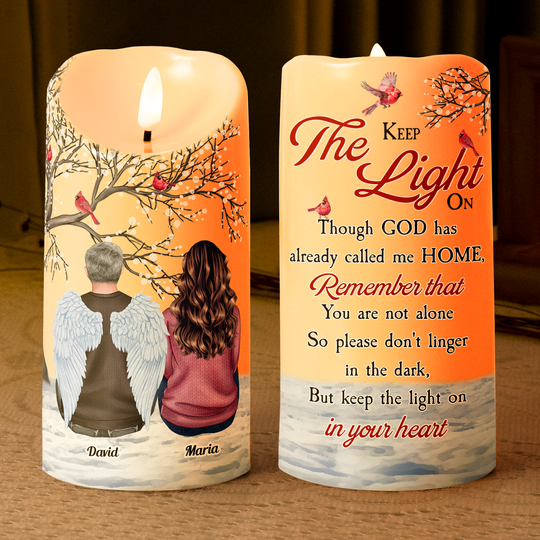 Discover Memorial Led Candle Keep The Light On  - Personalized Led Candle