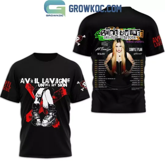 Discover Avril Lavigne Under My Skin The Tour Of Greatest Hit 2024 3D T-Shirt
