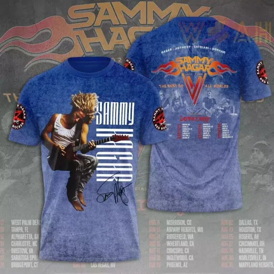 Discover Tour 2024 Sammy Hagar 3D T Shirt Size S-5XL Gift For Fans