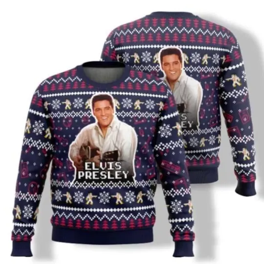 Discover Elvis Presley Ugly Christmas Sweater