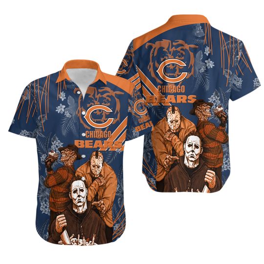 Discover Chicago Bears Halloween Horror Hawaiian Shirt
