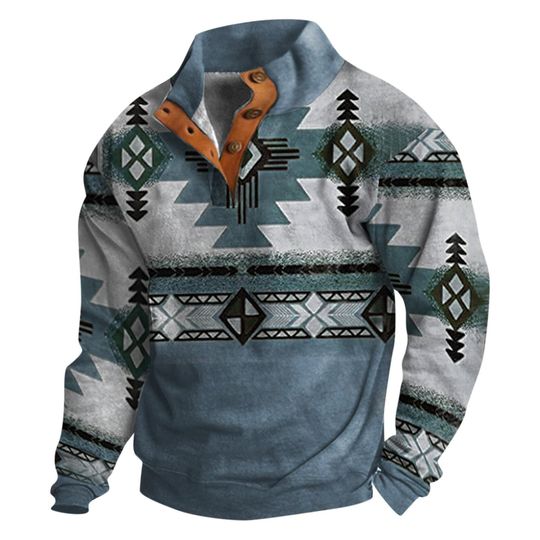 Discover Spring And Autumn Men's Standing Collar Sweatshirt Is Outdoor Casual Sweaters Tops GB342