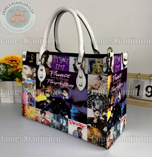 Discover Prince Purple Personalized Leather Handbag, Prince Pur Rain Woman Handbag