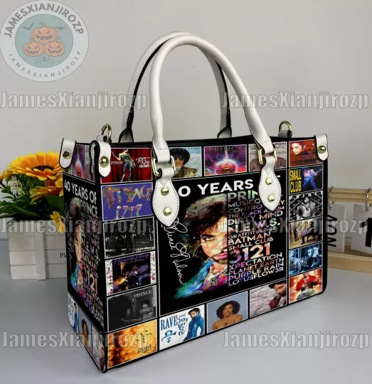 Discover Prince Purple Personalized Leather Handbag, Prince Pur Rain Woman Handbag