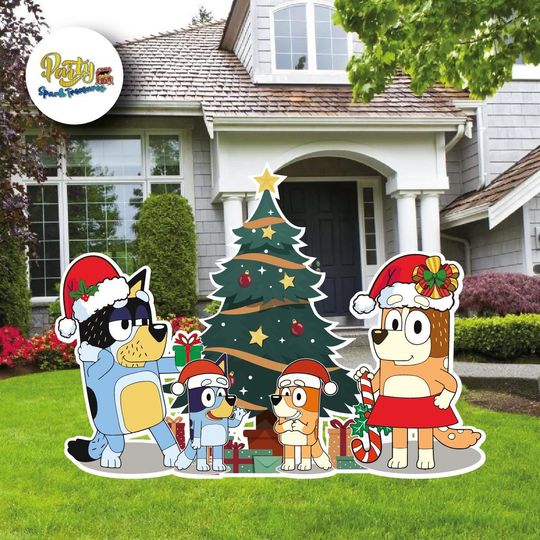 Discover Blue Dog Christmas Decor Yard Sign