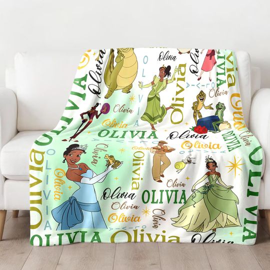 Discover Personalized Watercolor Princess Blanket, Baby Girl Princess Birthday