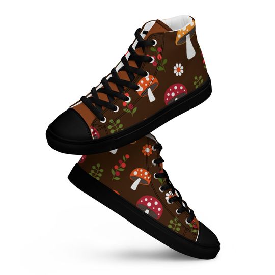 Discover Mushroom Womens high top canvas shoes