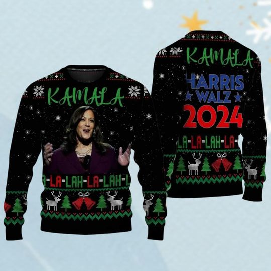 Discover Harris Walz Ugly Christmas Sweater, President Kamala Harris 2024