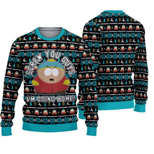 Discover Cartman Screw You Guys I'm Going Home Ugly Christmas Sweater
