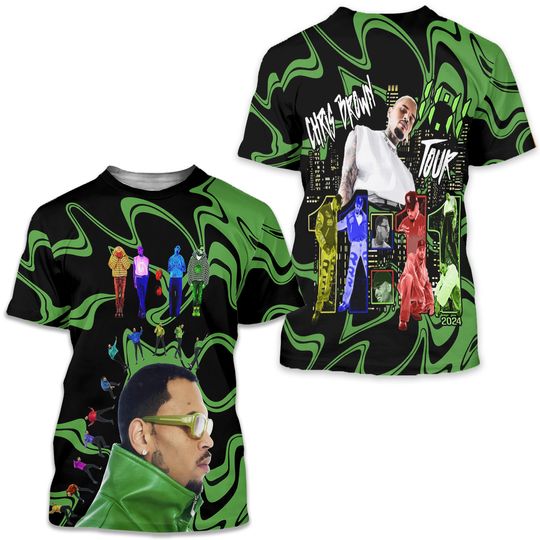 Discover Chris Brown The 11:11 Tour 2024 3D Print T-Shirt