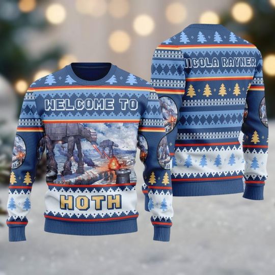 Discover Christmas AT-AT Ugly Sweater, Funny Imperial Walker Holiday Sweater