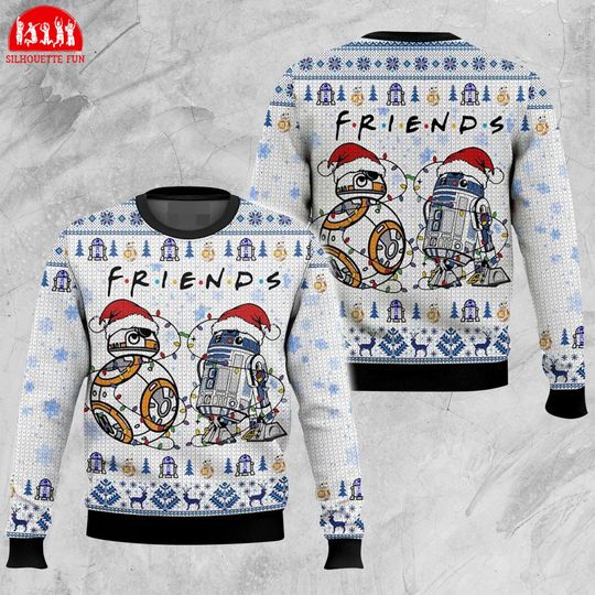 Discover StarWars R2-D2 & BB-8 Friends Ugly Sweater, StarWars Christmas Ugly Sweatshirt, Xmas Holiday Gifts