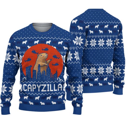 Discover Funny Monster Capybara ugly Christmas Sweater, Capybara Christmas