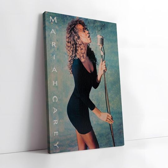 Discover Mariah Carey 1990 Poster, Frame for Canvas Prints, Wrapped Canvas, Gallery Wrap, Natural Wooden Frame