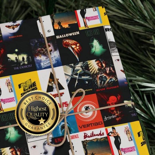 Discover Classic Movie Poster Wrapping Paper - Classic Cinema Gift Wrap for Film Lovers