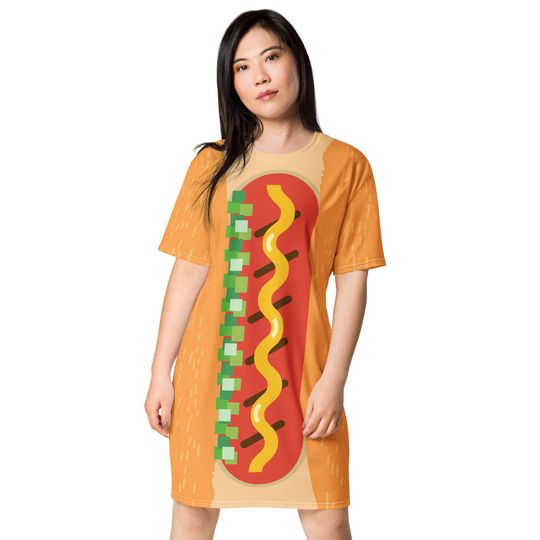 Discover Hot Dog costume T-shirt dress, Halloween, BBQ party