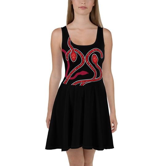Discover Taylor inspired red snake concert outfit, red snakes, Skater Dress